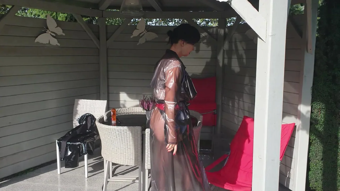 Fetish Raincoat And Black Nylons XXX